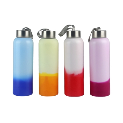 Biansebao Promotion gift Souvenirs magic cold color changing OEM wholesale 500ml Aluminum bottle