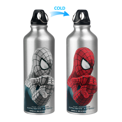 Customized Spider-Man gift cold color changing aluminum water bottle