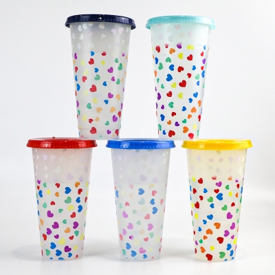 Biansebao drinkware custom printed food packaging plastic cup reusable clear plastic cups