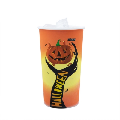 600ML Funny Halloween Cold Color Change Plastic Cup