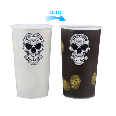 Custom design skull color changing plastic cup for cold