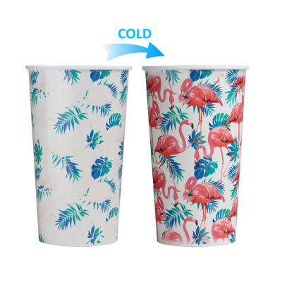 BPA free 600ml cold color changing plastic cup