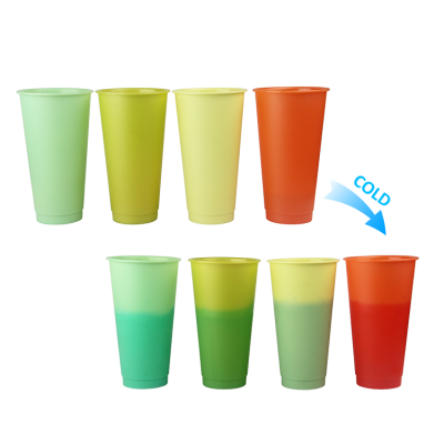 BPA free 710ml cold color changing plastic cup