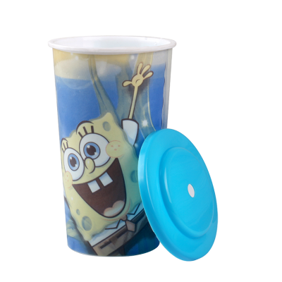 600ml SpongeBob plastic cup for cold color changing