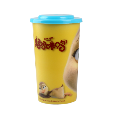 Custom 600ml cartoon plastic cups for coffee